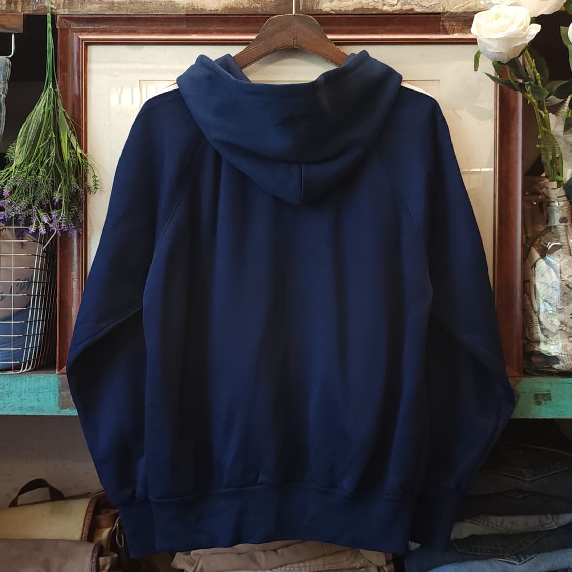 70s 빈티지 트레이닝 집업 자켓 스트라이프 블루 m  상품이미지3