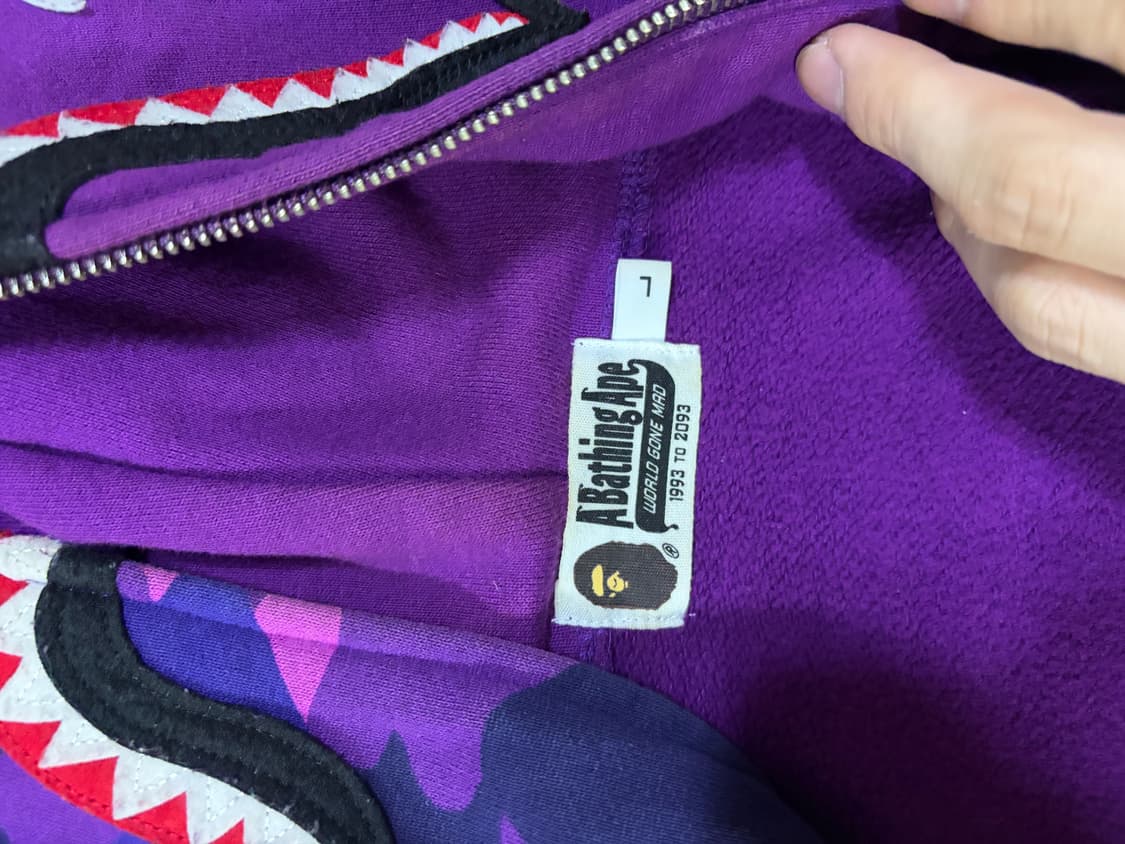 (L)베이프 샤크 후드집업 퍼플 상품이미지2