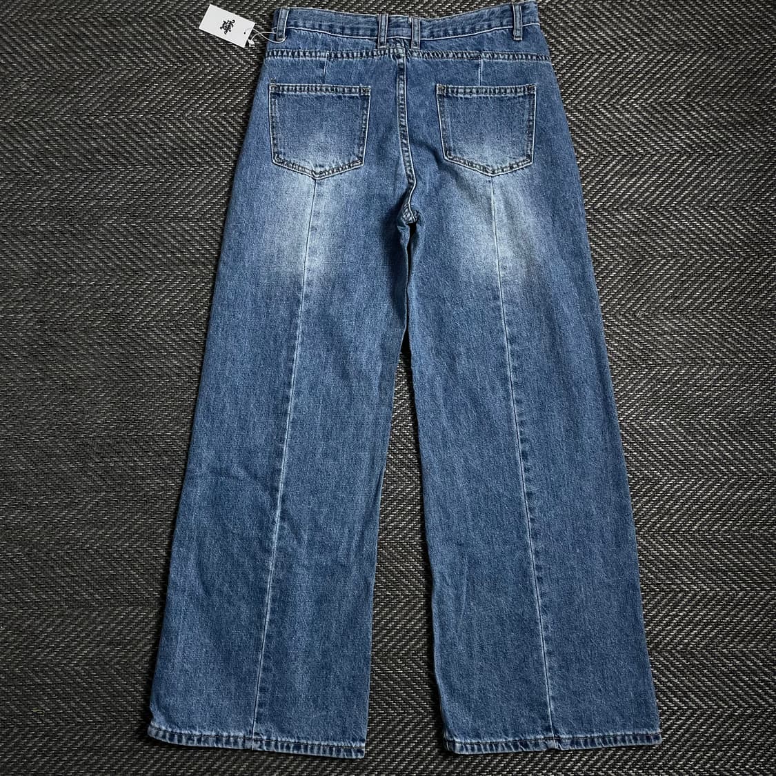 빈티지 절개 디테일 워싱 와이드핏 데님 팬츠 o 3986 상품이미지4