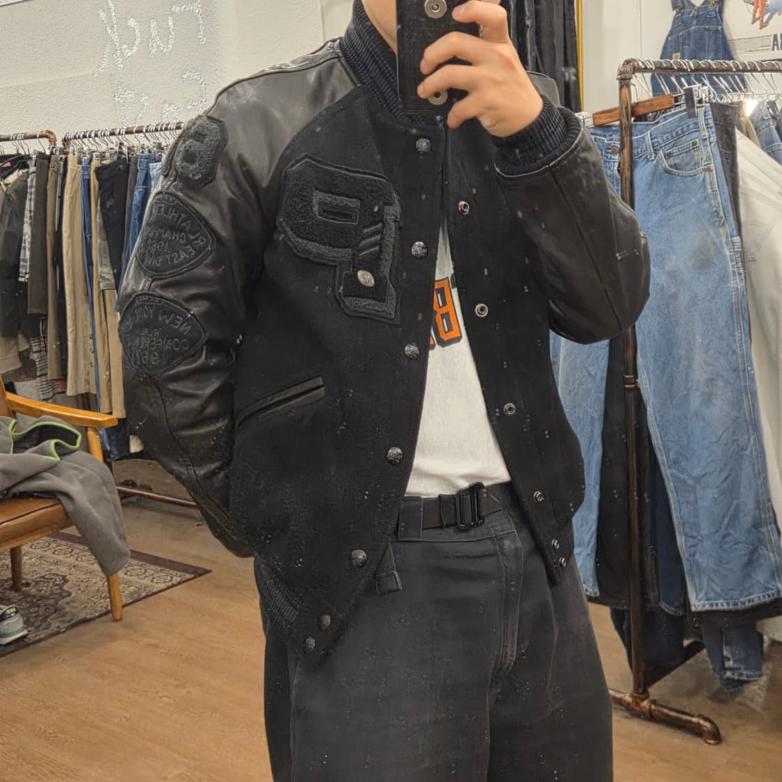 폴로 레터맨 울레더 바시티 자켓  상품이미지5