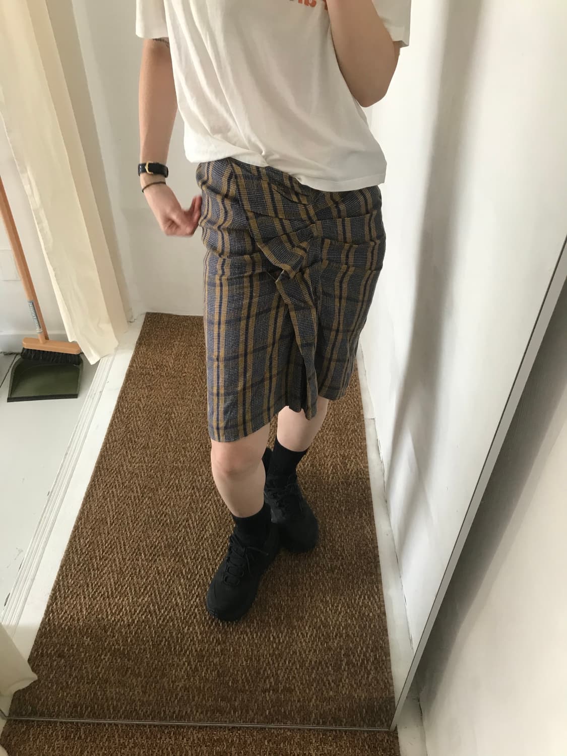 front point check skirt 상품이미지1