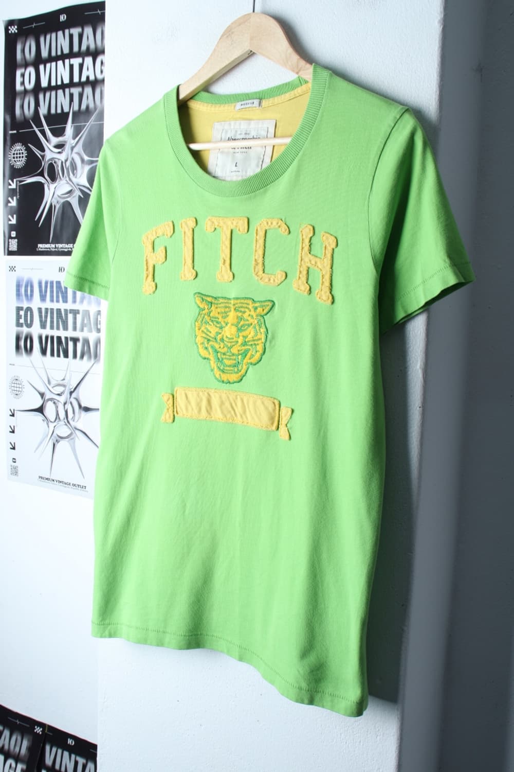 (L-XL) 아베크롬비 반팔 티셔츠 호랑이자수 Y2K 연그린-H30207 상품이미지1