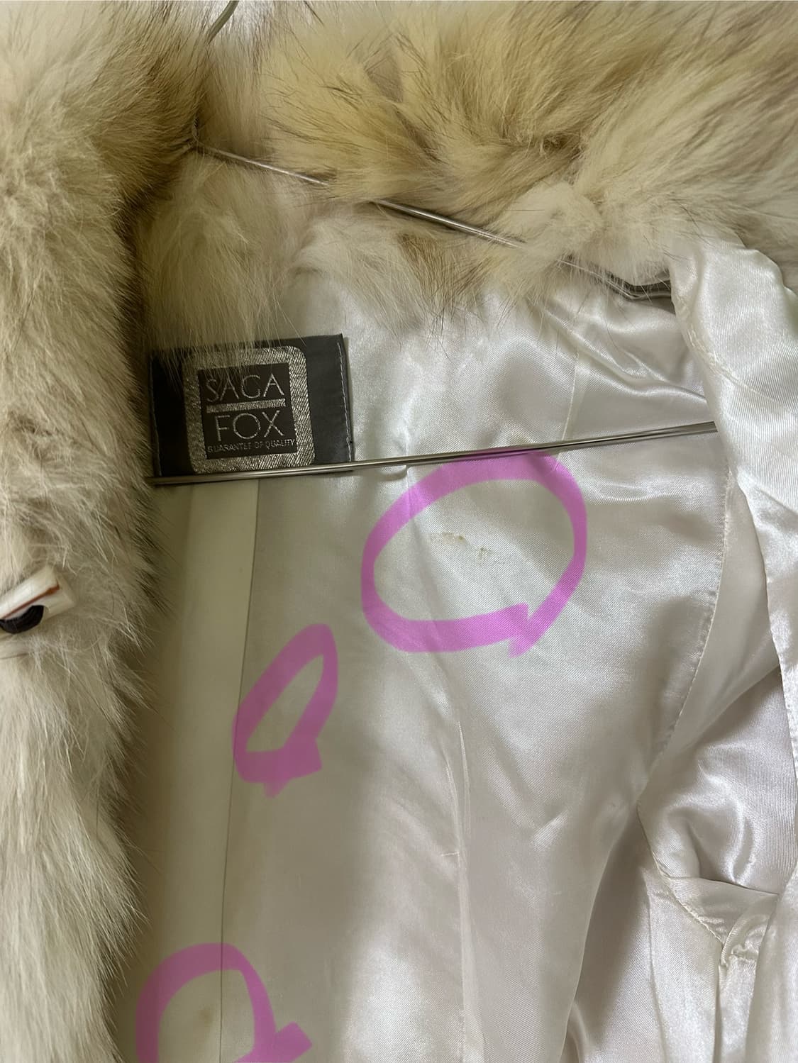 사가폭스 화이트브라운 믹스 더플코트퍼자켓 상품이미지5