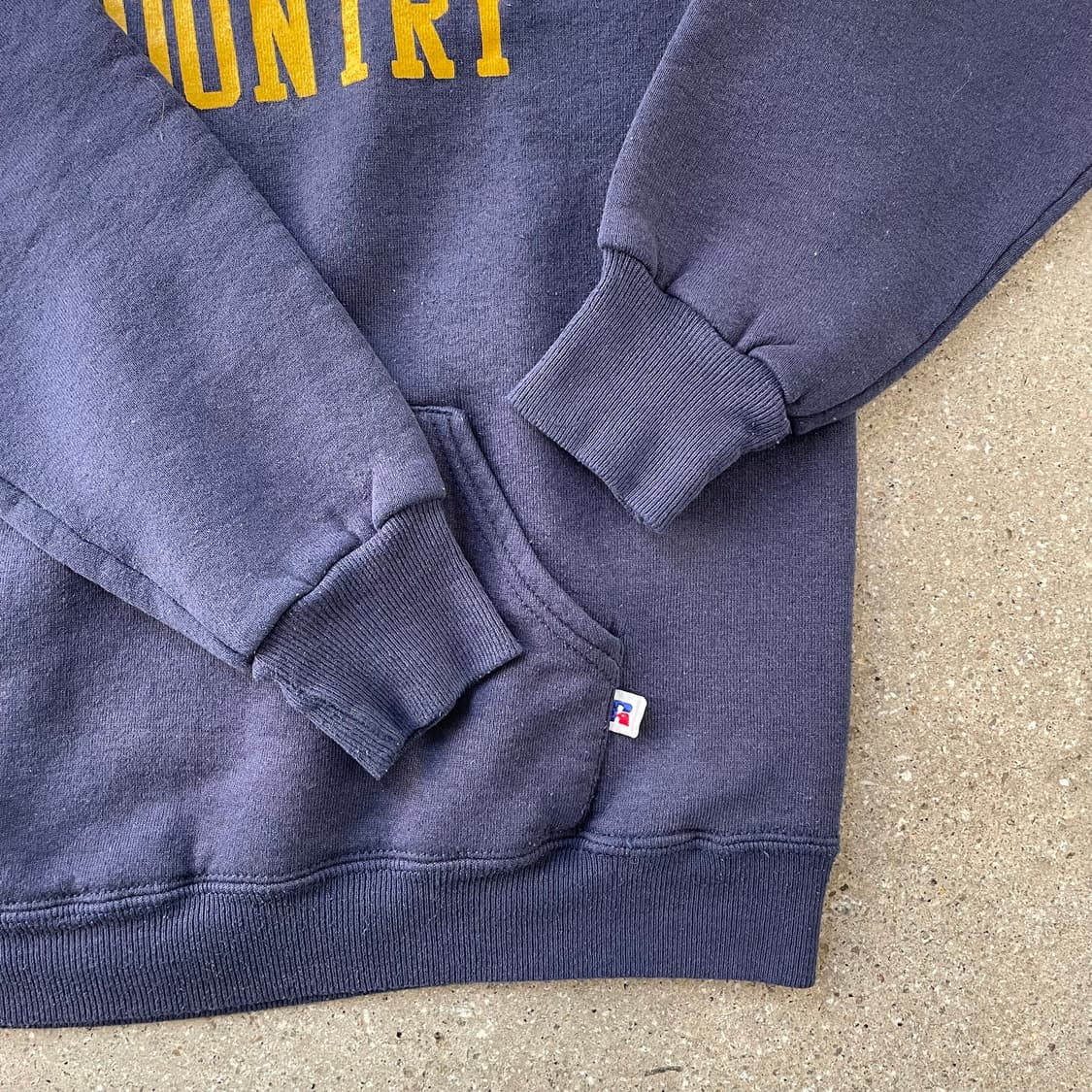 빈티지  러셀 애슬레틱 후드 네이비(옐로) made in usa 상품이미지4