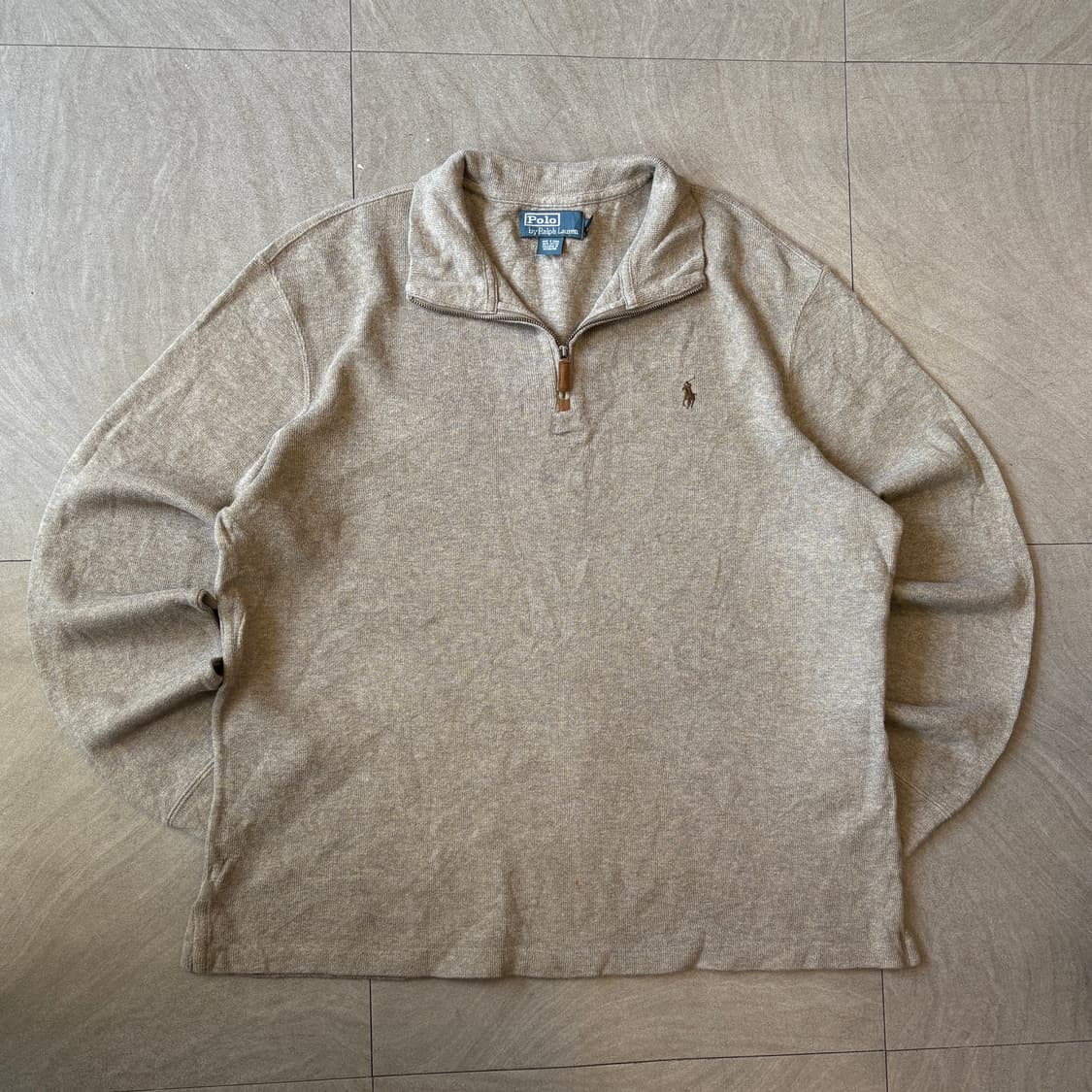 폴로 정품 그레이 반집업 니트 상품이미지1