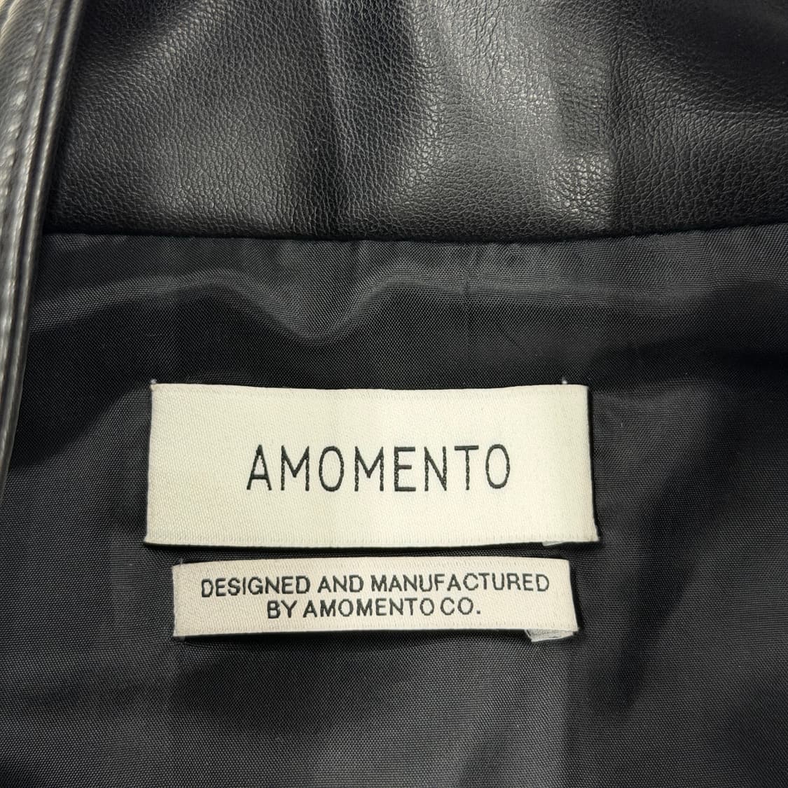 21FW 아모멘토 비건 레더 블루종 자켓 블랙 상품이미지8