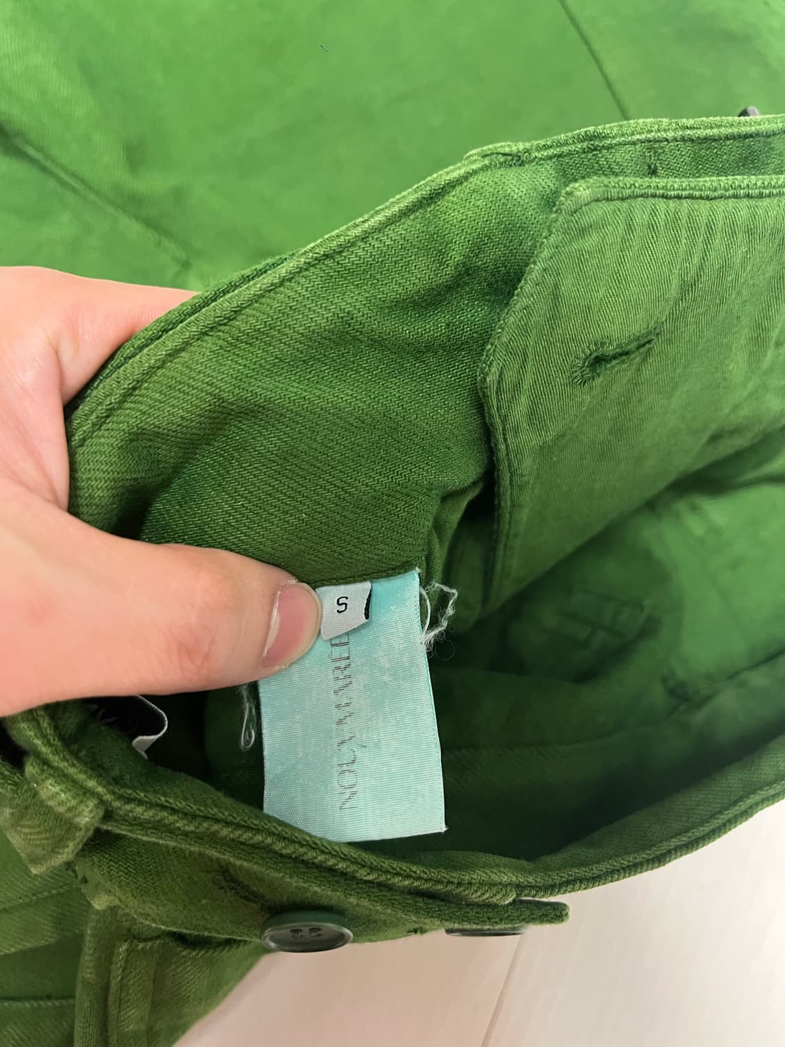 누마레 22FW 그린 벨티드 팬츠 ( S사이즈) 상품이미지4