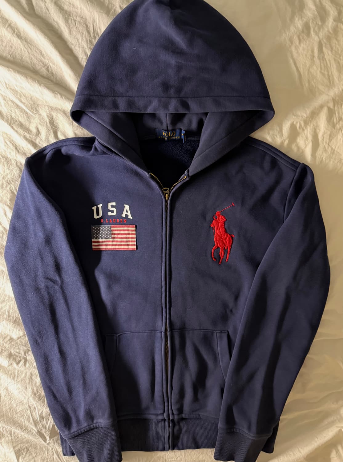 폴로 빅포니 성조기 후드집업 네이비 상품이미지2
