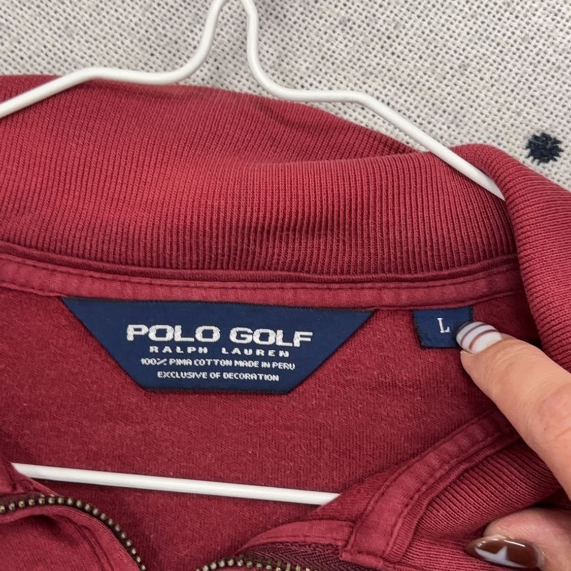 폴로 랄프로렌 골프 버건디 반집업 스웻셔츠 맨투맨 L P00032 상품이미지3