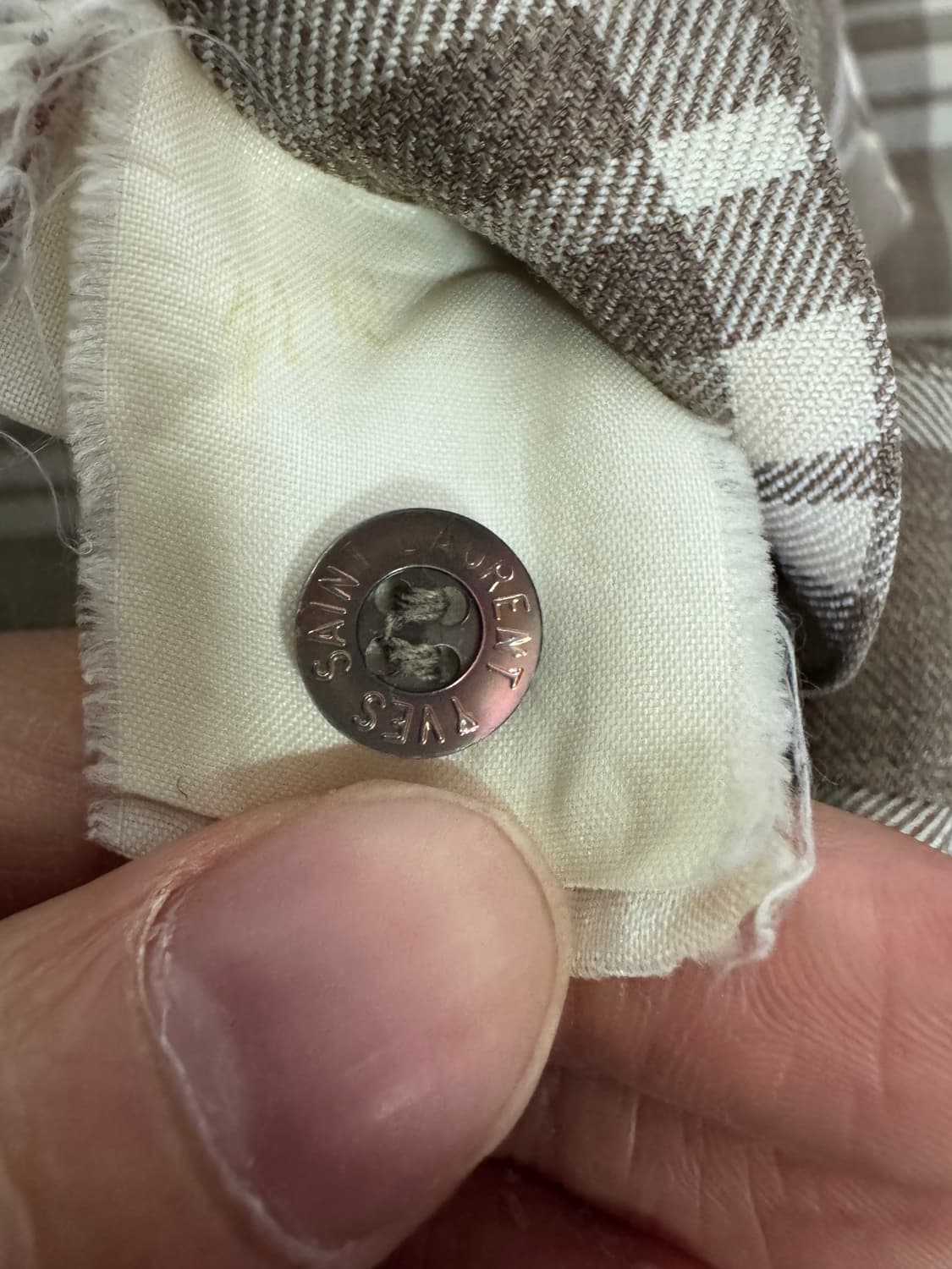 정품!! 입생로랑 YSL 뿌르옴므 클래식 체크 셔츠 L 상품이미지4