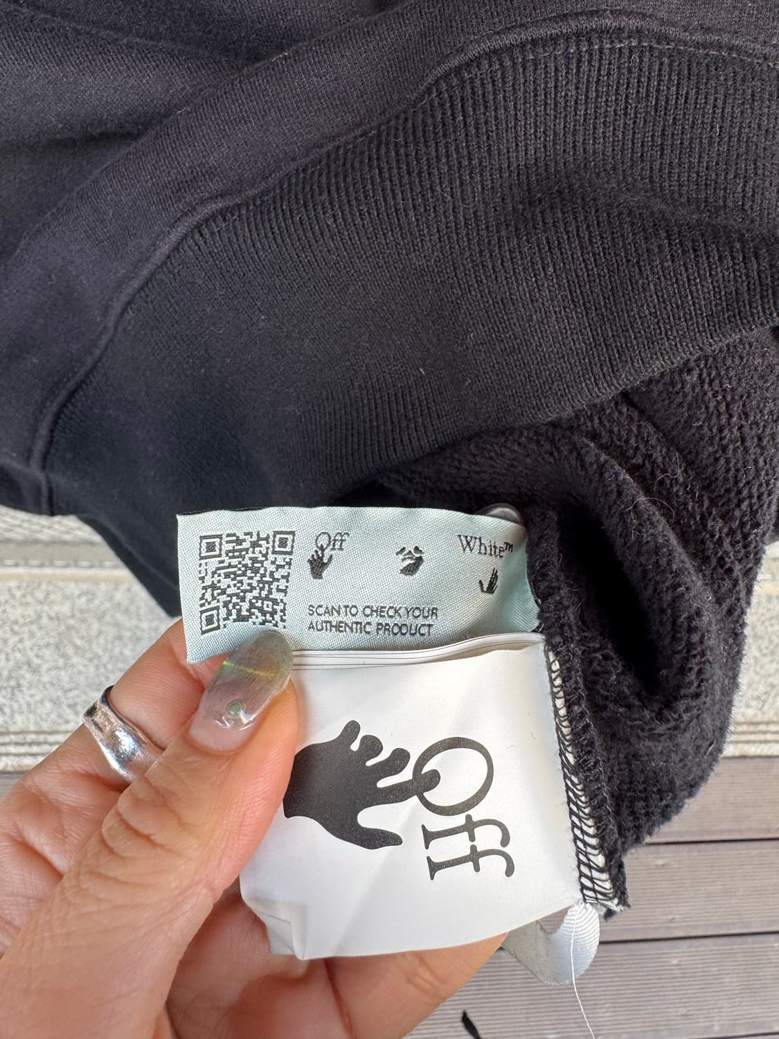 오프화이트 off white 마커애로우 로고 블랙 맨투맨 티셔츠 S 상품이미지6