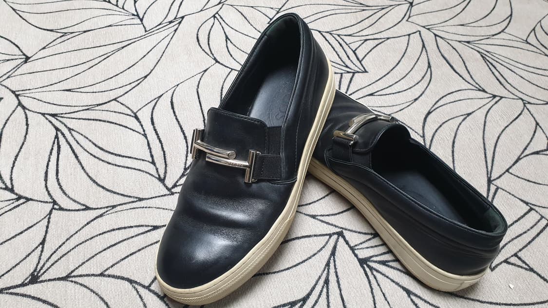 토즈 블랙 더블T 가죽 여성 슬립온 37 235~40 상품이미지5