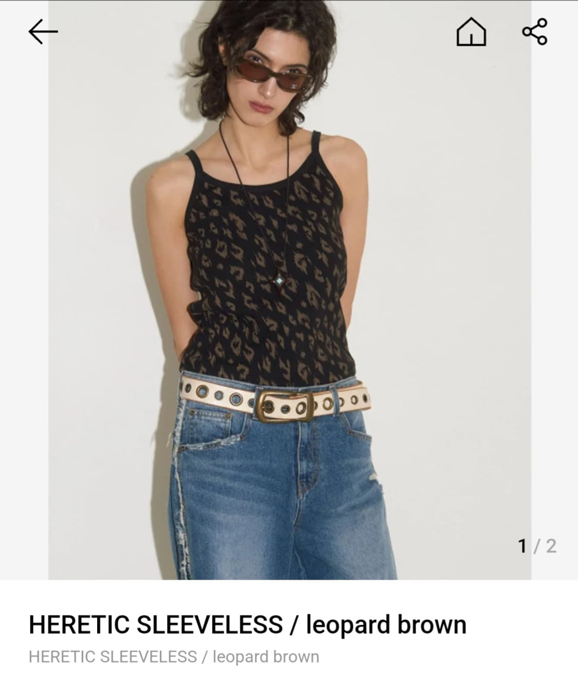 HERETIC SLEEVELESS / leopard brown 상품이미지1