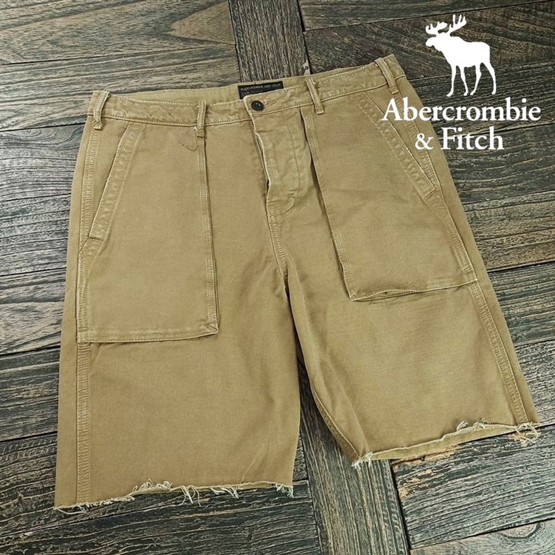 [아베크롬비] 빈티지 가공 아웃 포켓 코튼 하프 팬츠 반바지 M20190 상품이미지1