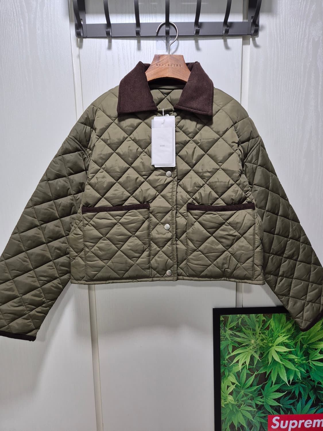 (세일)(새상품)ORO 오로 퀼팅 코듀로이 자켓 카키 상품이미지1