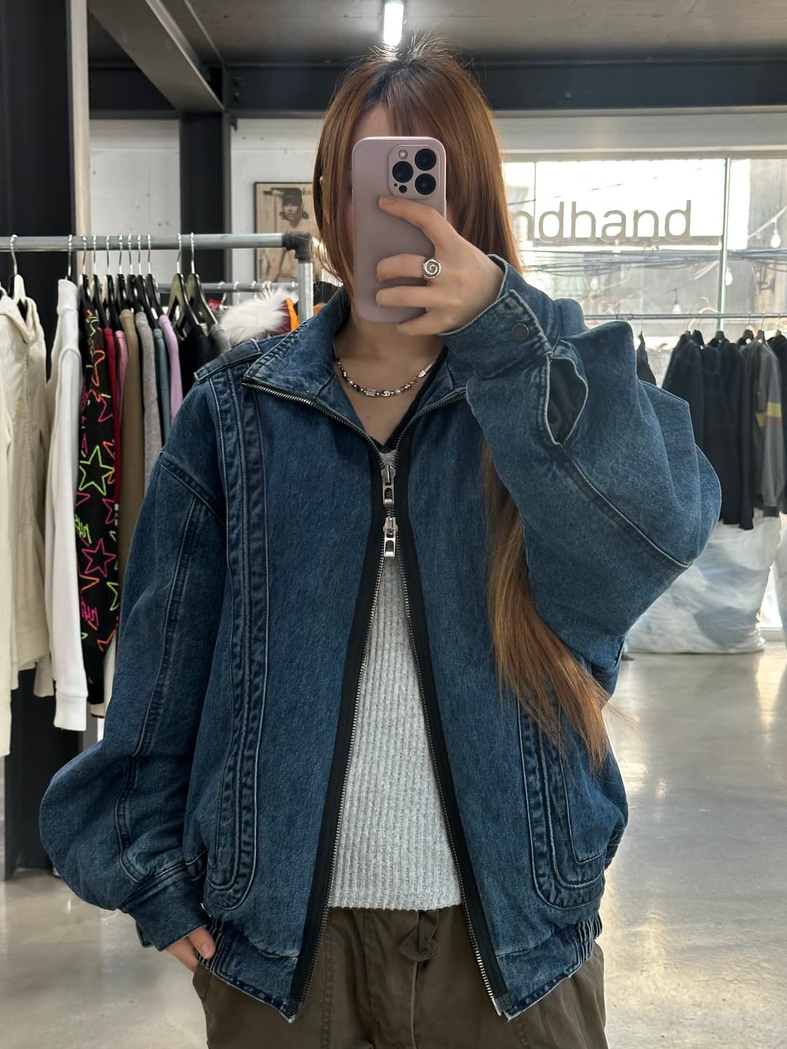 메종미네드 인사이드 보아 데님 봄버 패딩 상품이미지3