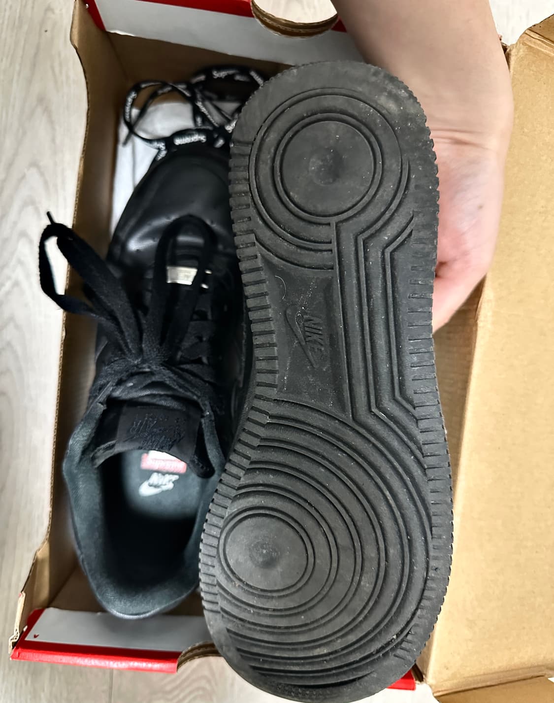 Nike x Supreme Air Force 1 Low Black 상품이미지6