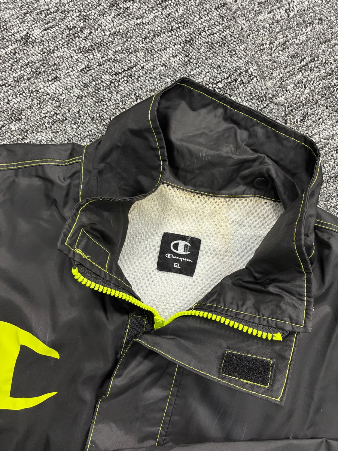 챔피온 제펜 형광 빅로고 바람막이 XL 상품이미지5