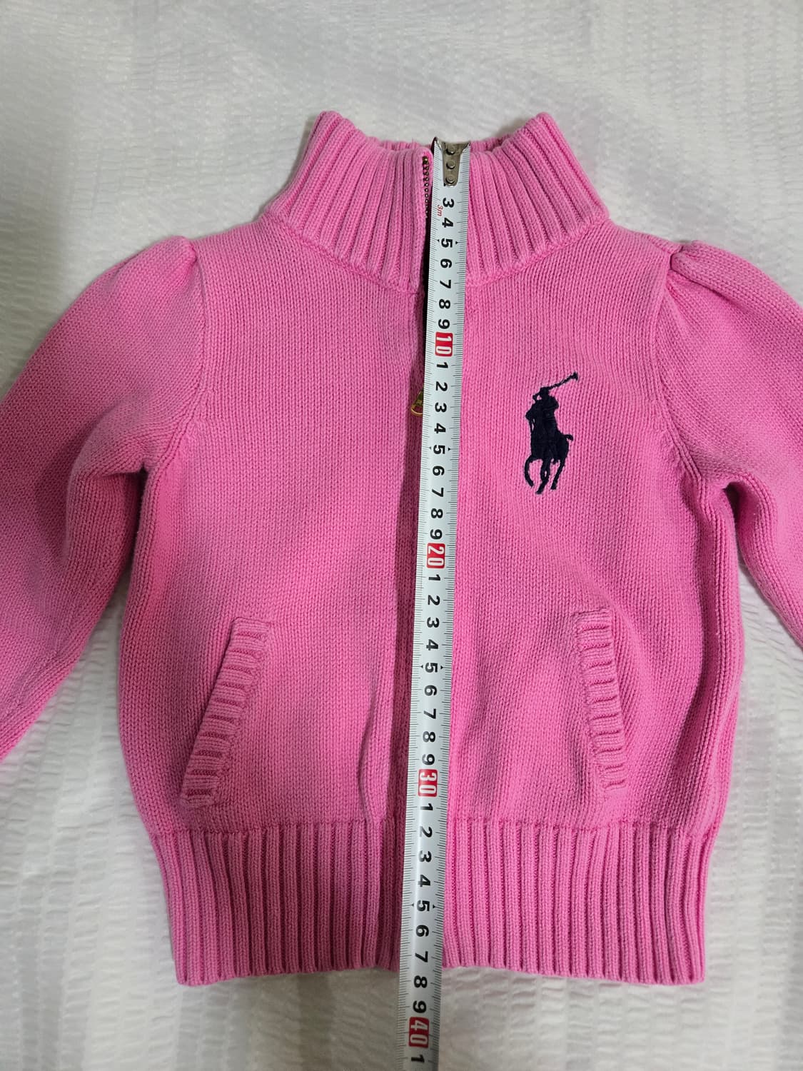 폴로 랄프로렌 빅포니 핑크 꽈베기 니트 집업 가디건 상품이미지6