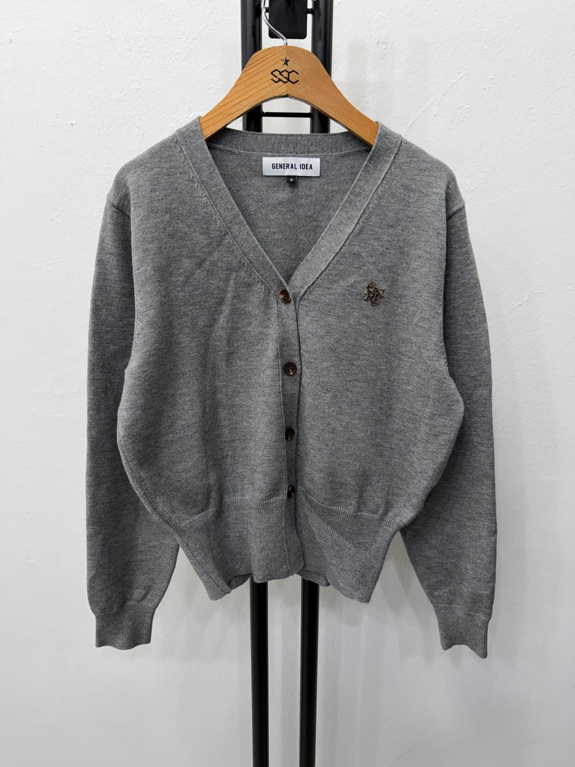정품) 제너럴아이디어 회색 가디건 S 상품이미지1