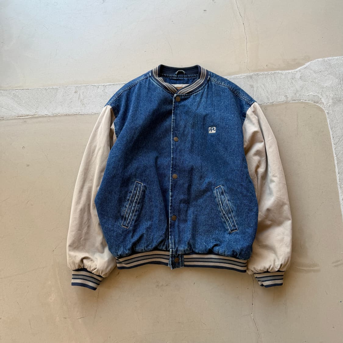 90s 기어 포 스포츠 데님 바시티 자켓 상품이미지2