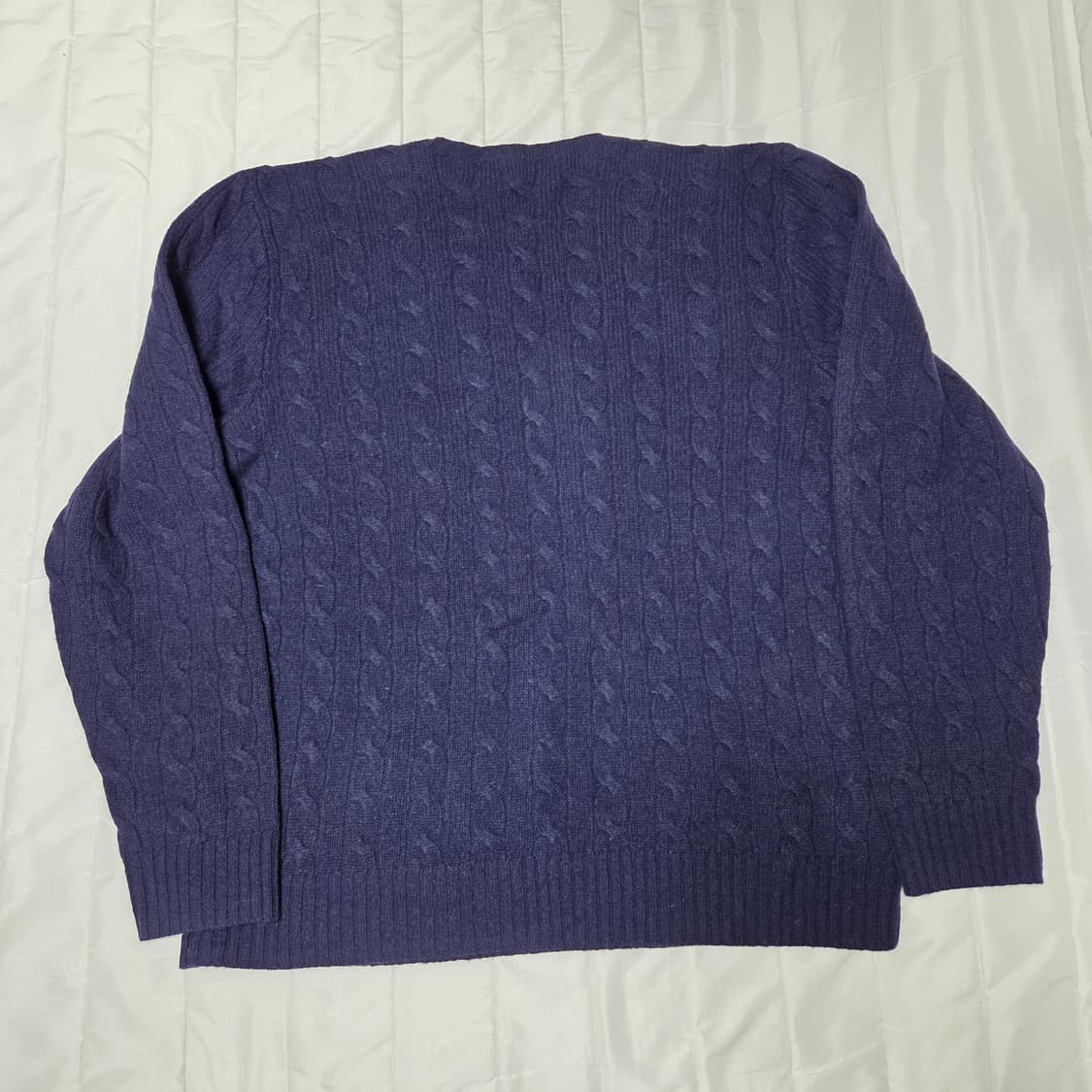 [L]폴로 울캐시미어 꽈배기니트 네이비 2회착 상품이미지7