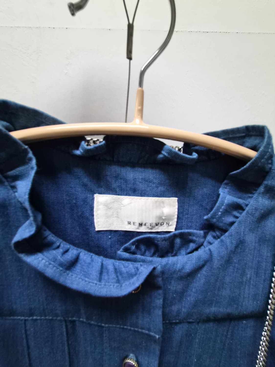 레니본 프릴 데님 원피스 상품이미지2