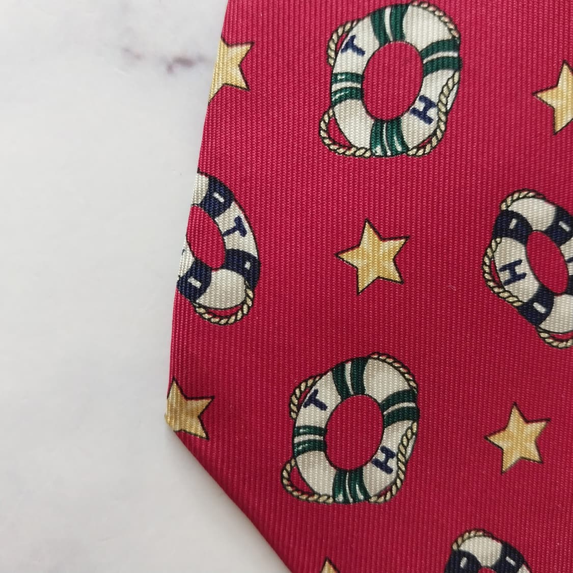 타미 힐피거 실크 라이프링 모티브 넥타이 10.1cm A등급 K2156
 상품이미지9