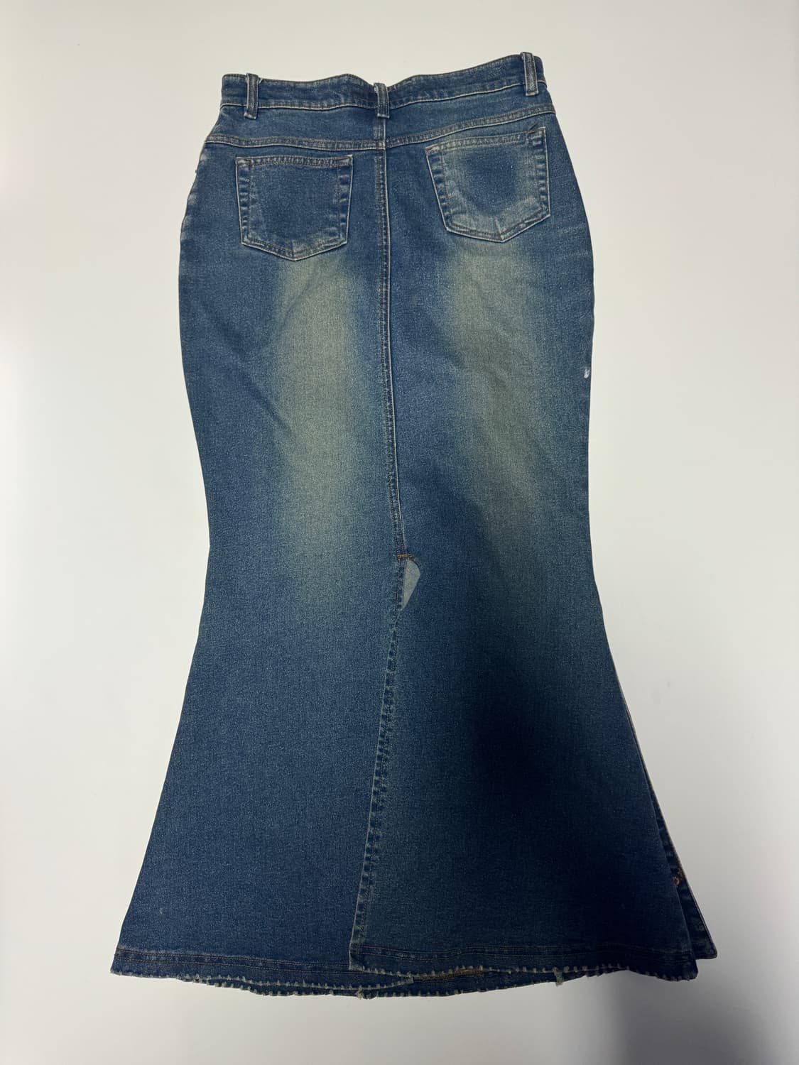 여성 빈티지 y2k 워싱 머메미드 핏 사이드 단추 데님 스커트 상품이미지3