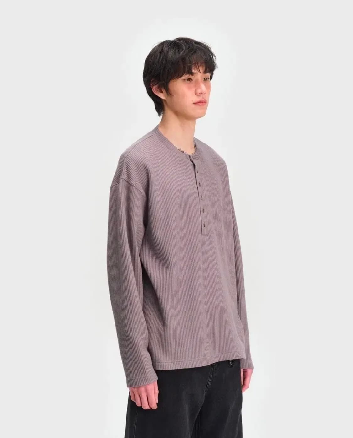 (105) 벨리에 딥 헨리넥 롱슬리브 빈티지 그레이 상품이미지2