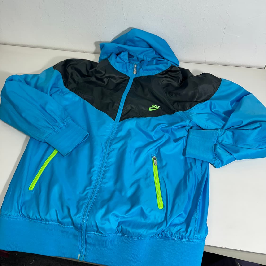 우먼XL 나이키 블루 윈드러너 바람막이 자켓 상품이미지2