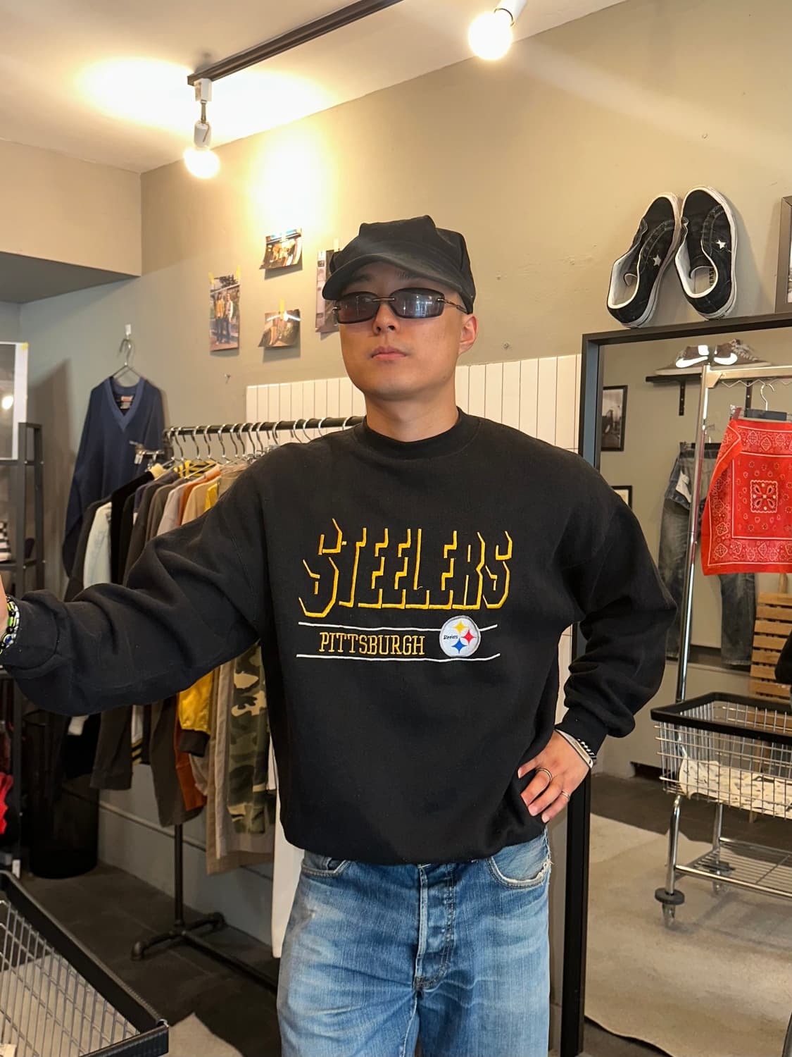 90’s Logo Pittsburgh Steelers sweatshirt 상품이미지1