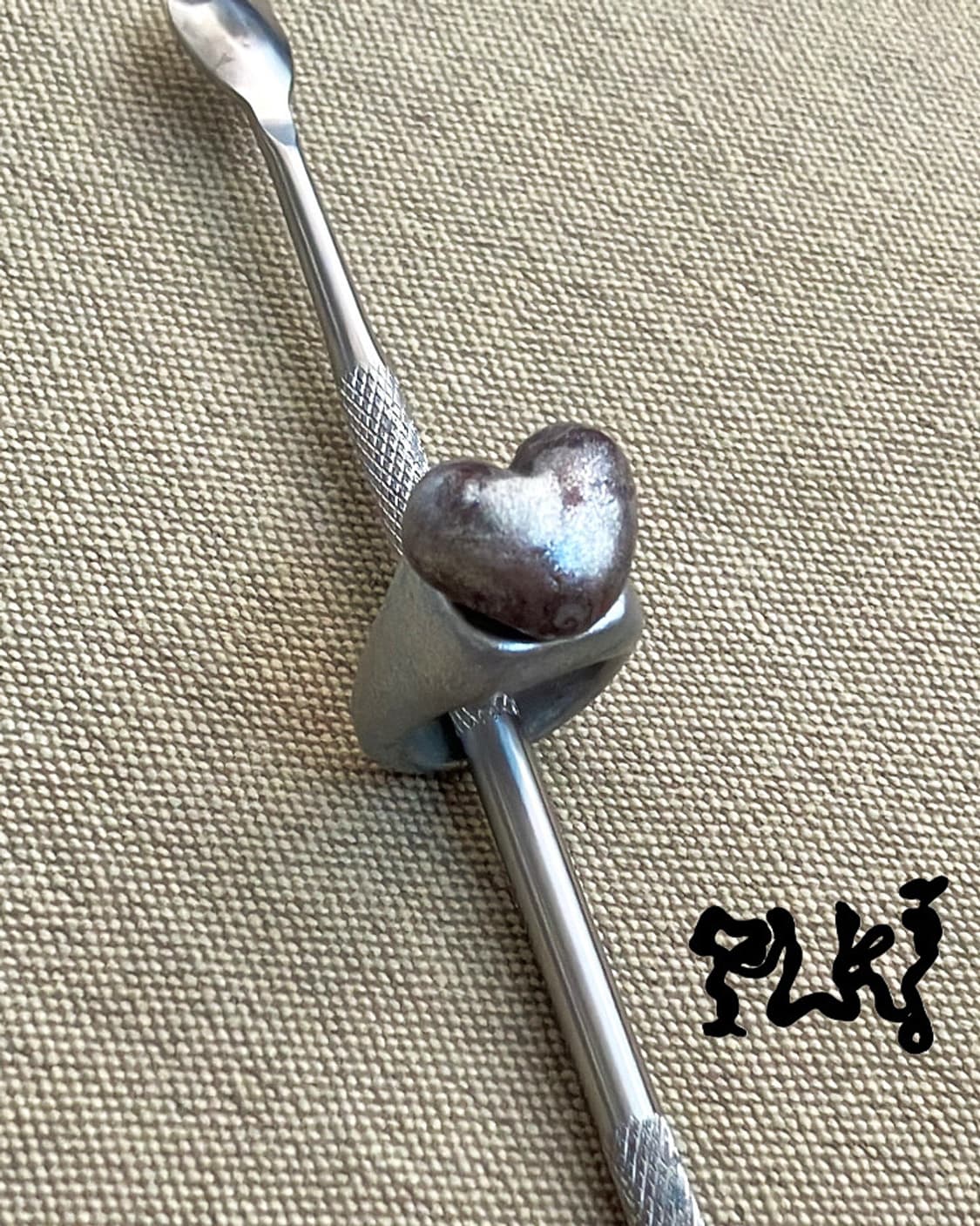 핸드메이드 스퀘어 반지 | 하트구미 스퀘어 실버 반지 | 하트반지   상품이미지1