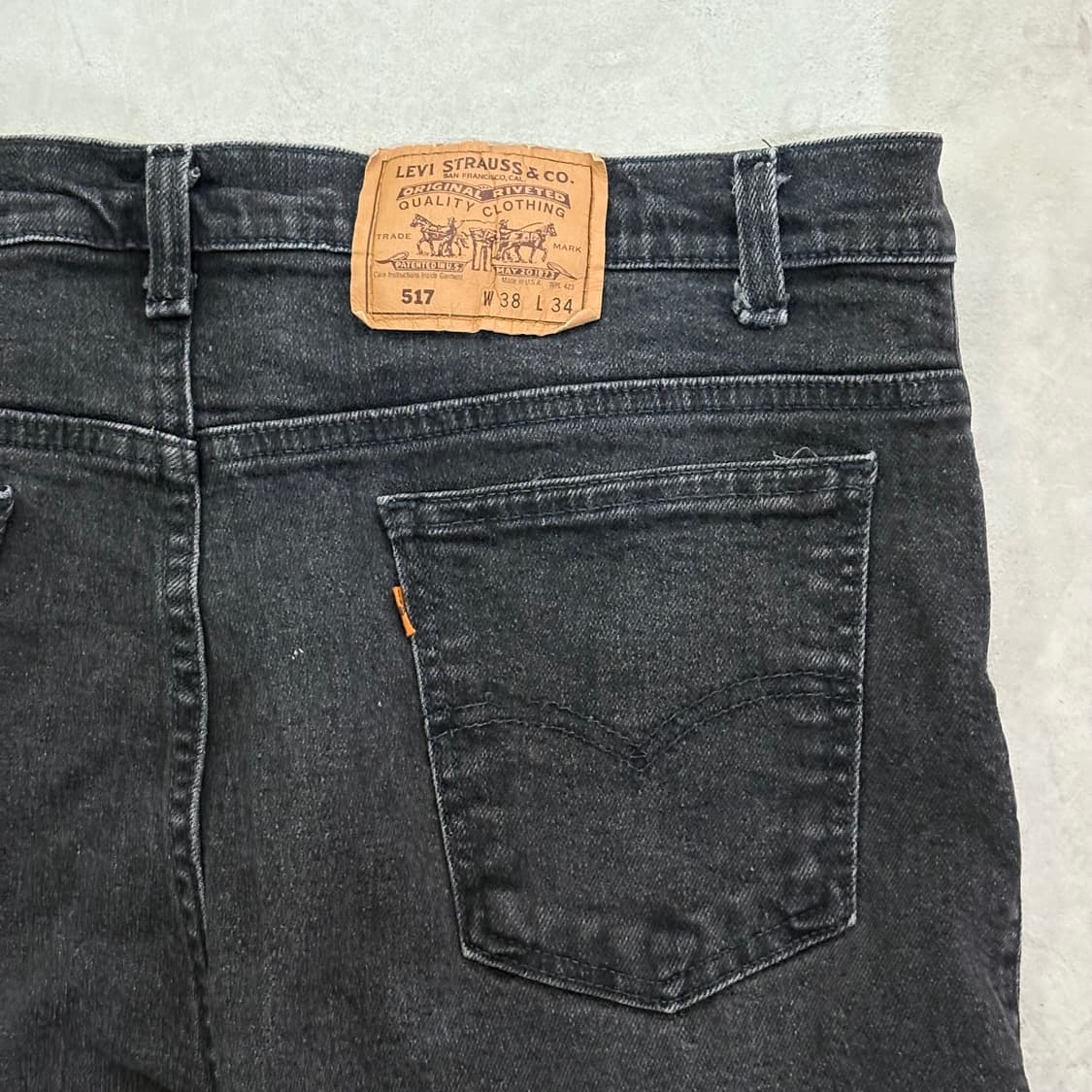 [38/34] USA 🇺🇸 리바이스 517 오렌지 탭 흑청 블랙 상품이미지7