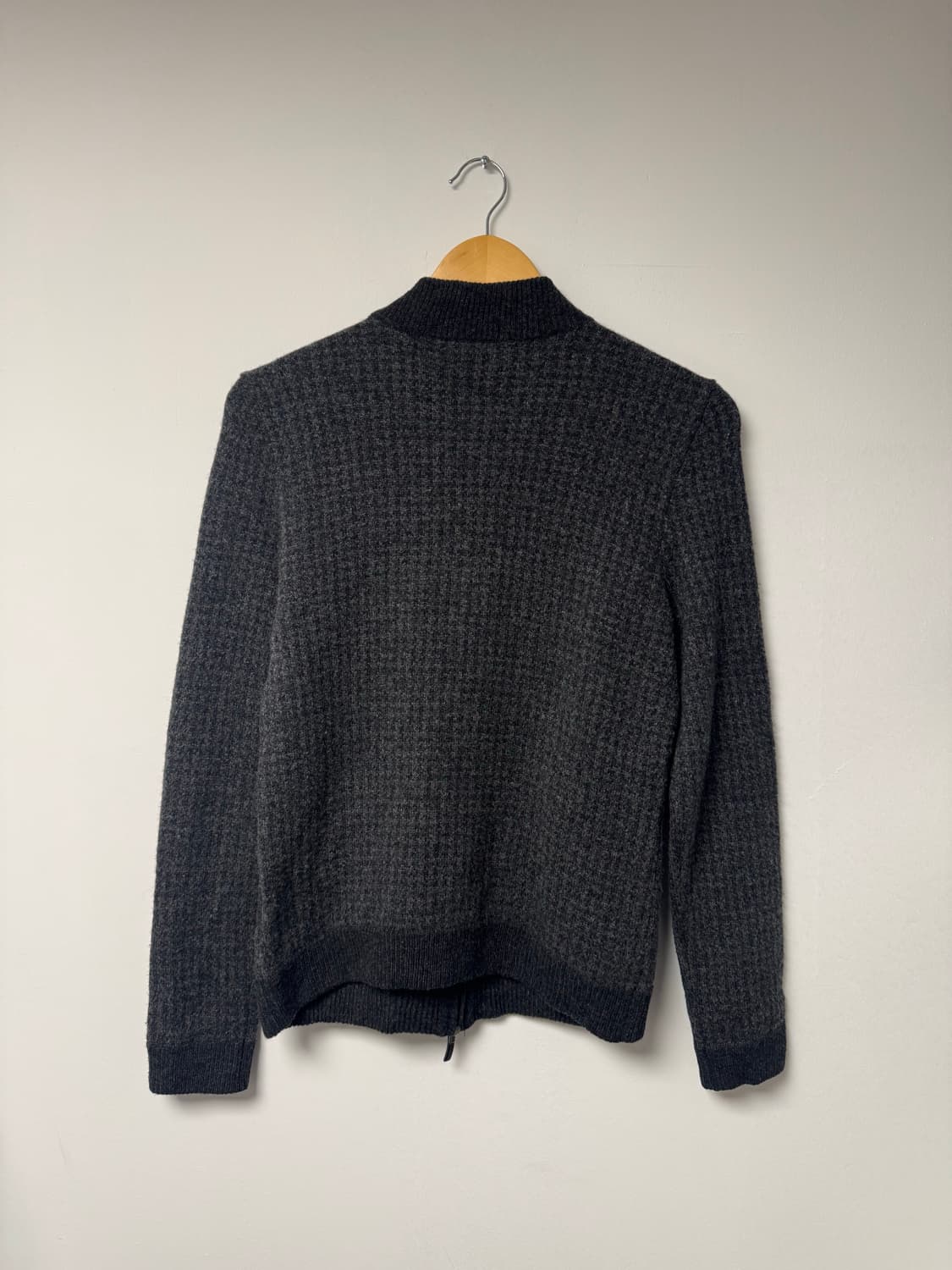 폴로 랄프로렌 빈티지 폴로 램스울  그레에 헤링본 니트집업 가디건 L 상품이미지4