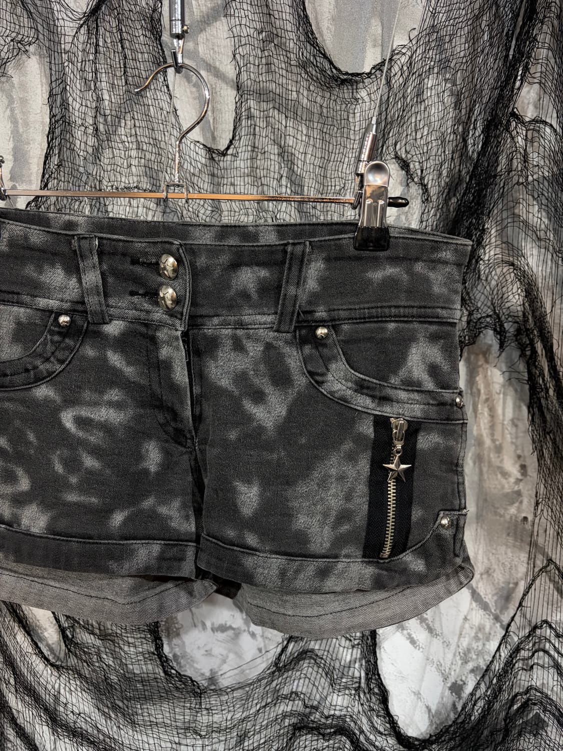 Y2K tiedye star zipper detail short pant 상품이미지4