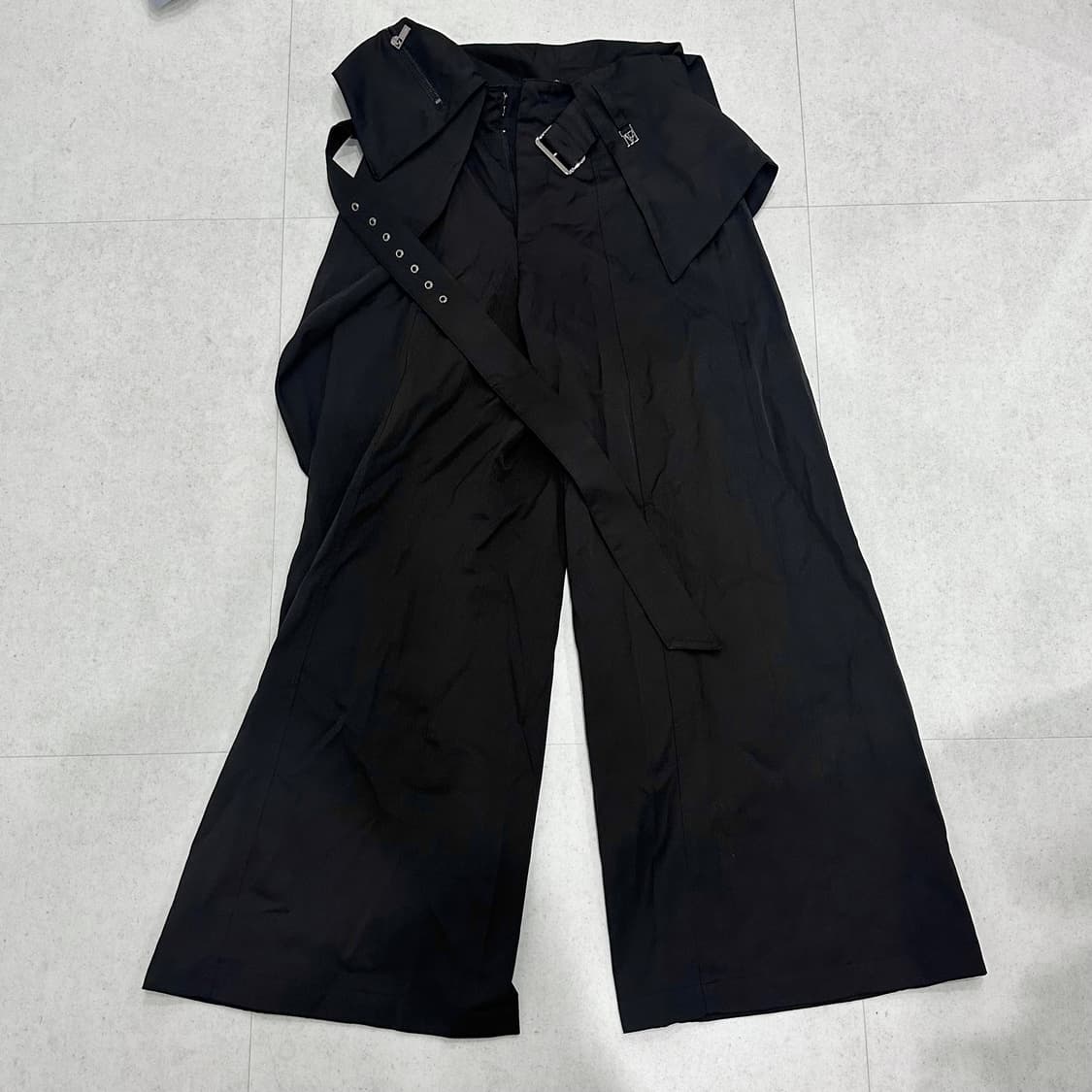 트리밍버드 벨티드 레이어드 랩 팬츠 블랙 새상품 상품이미지2