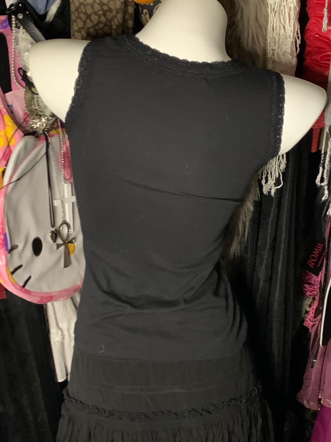 고스 펑크 레이스 벨벳 리본 슬립 상품이미지4