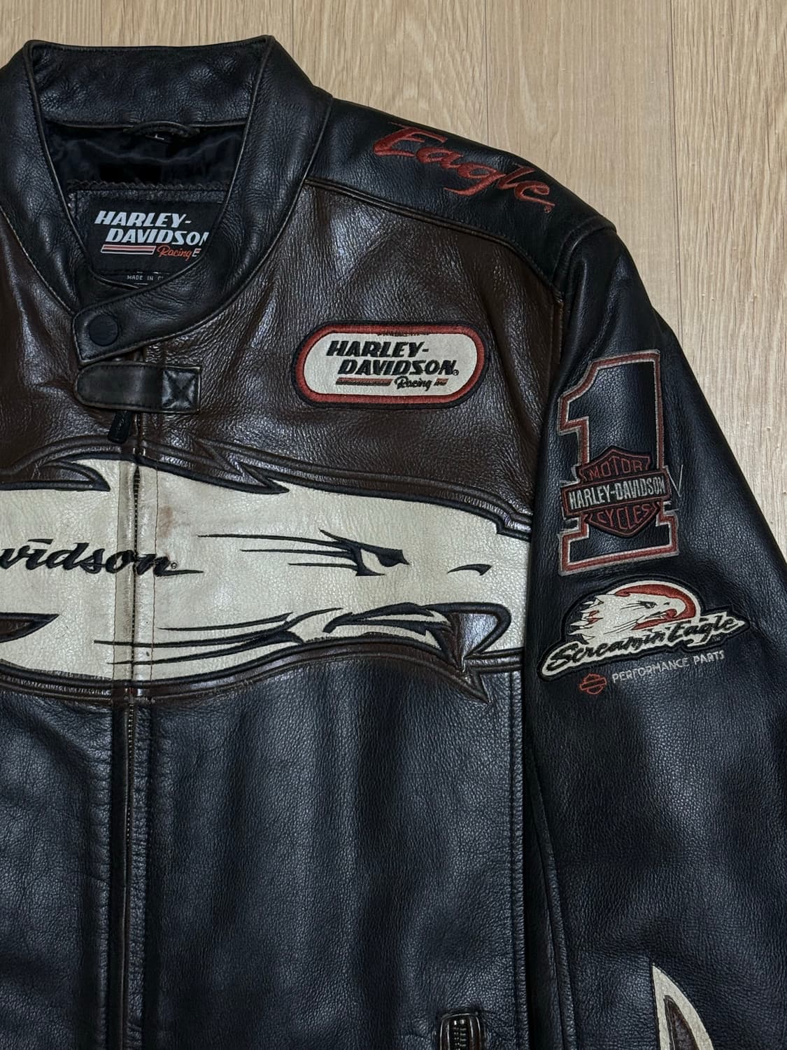 할리 데이비슨 이글 플레임 레더 바이커 자켓 상품이미지2