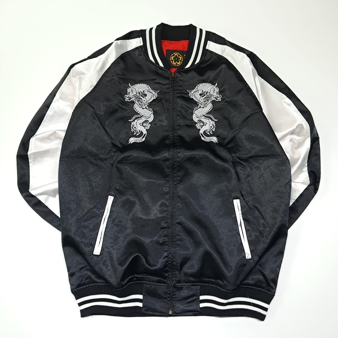 CL554 XL [새상품] 로그 00s 새틴 블랙 화이트 백룡 스카잔  상품이미지1