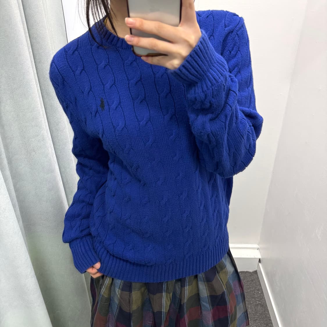 폴로 블루 꽈베기 니트 상품이미지2