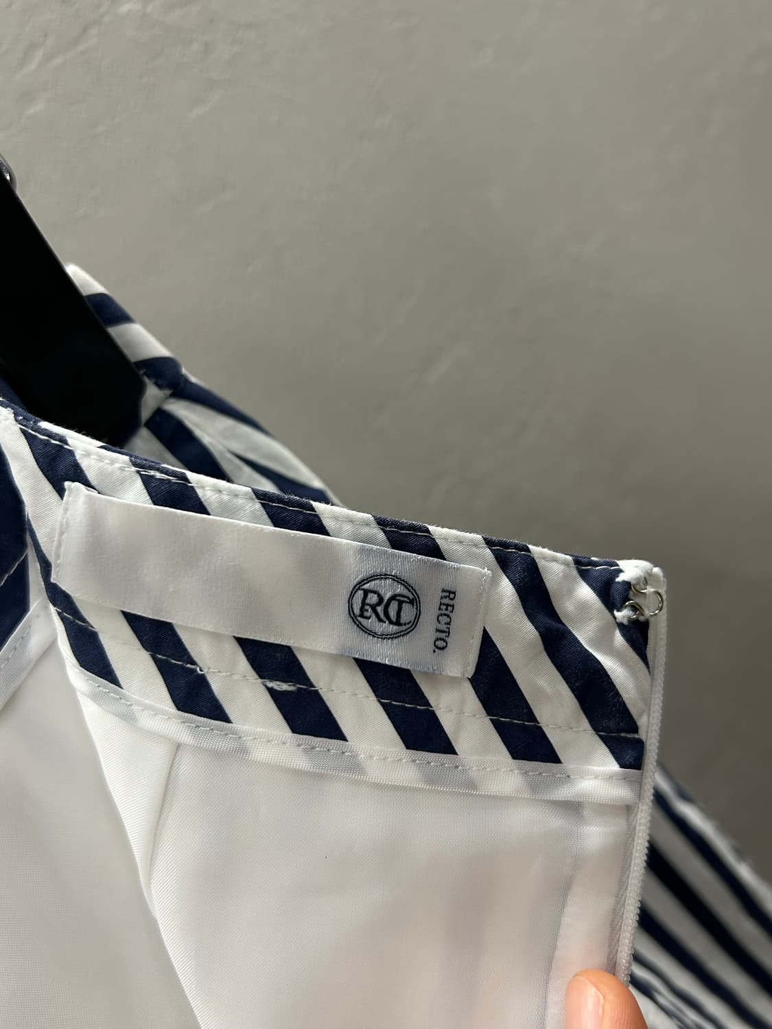 RECTO 렉토 스트라이프 랩 스커트 블랙&화이트 상품이미지6