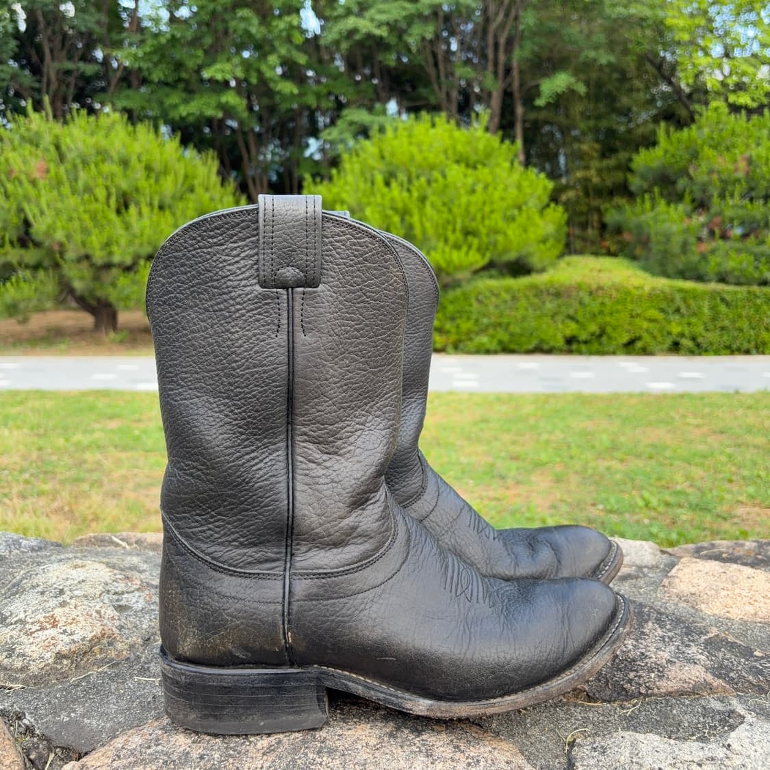 Olathe Boots 블랙 레더 웨스턴 부츠 상품이미지3