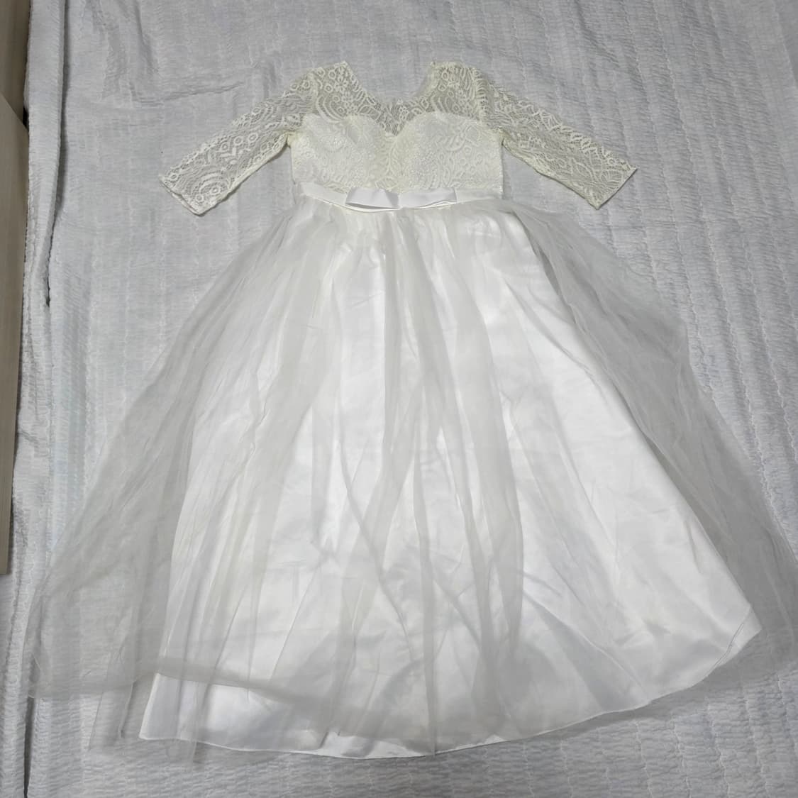 일본빈티지)웨딩무드st 화이트 히메 레이스 샤 파티 아동 드레스 상품이미지1