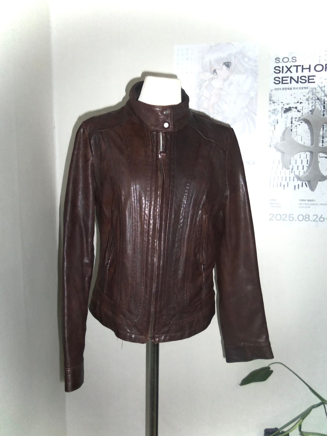 Vintage sheepskin brown jacket 상품이미지1