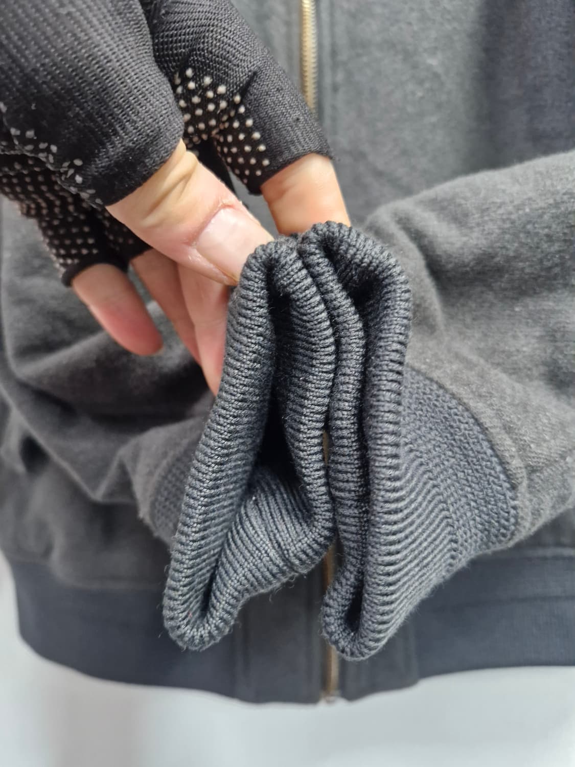 95-100L 라코스테 울 폴리에스터 봄버 자켓 카키. 상품이미지4