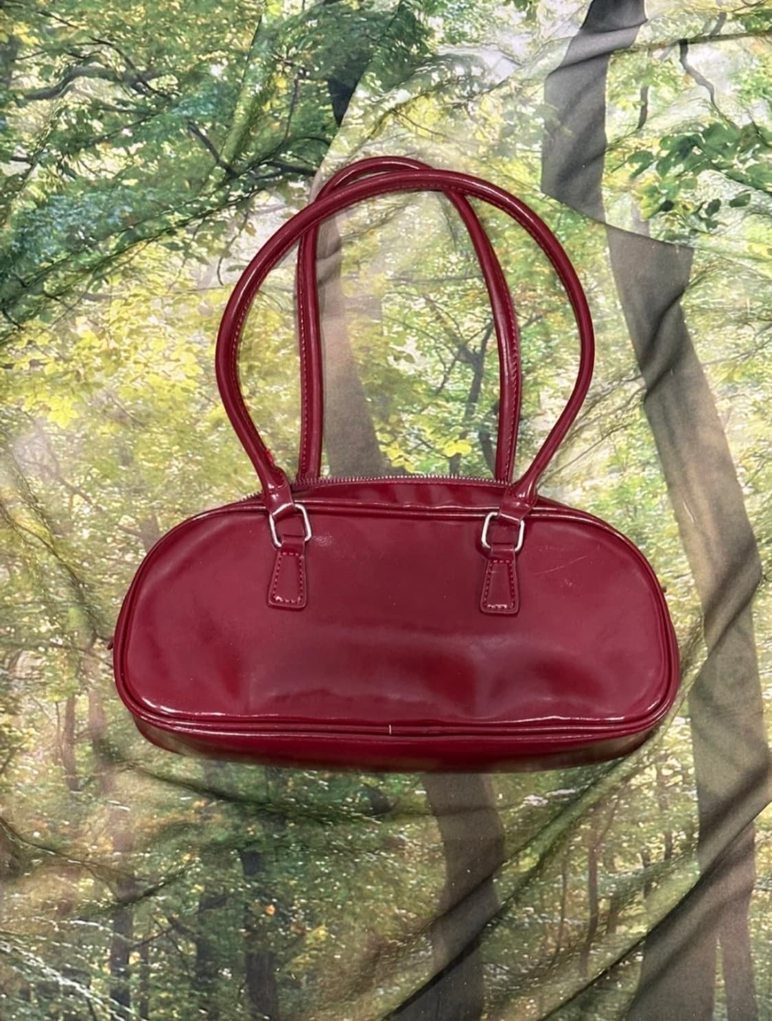 버건디 바게트 숄더백 상품이미지2