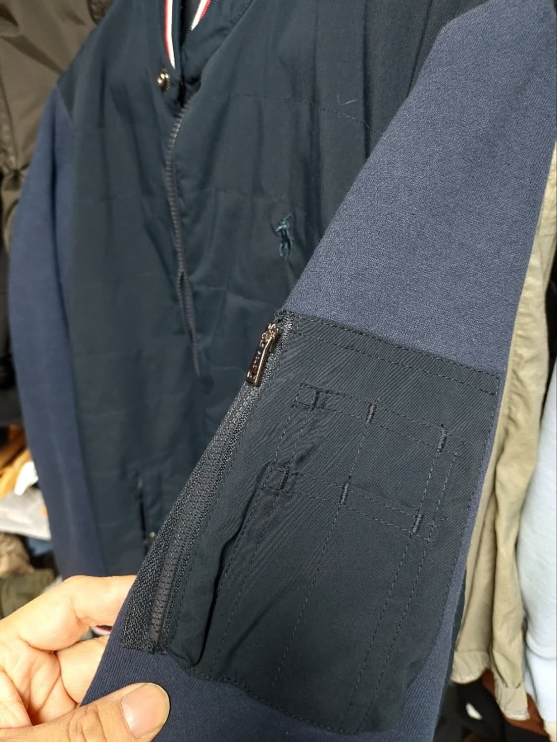 폴로 랄프로렌 네이비 덕다운 퀼팅 블루종 자켓 xl 상품이미지3