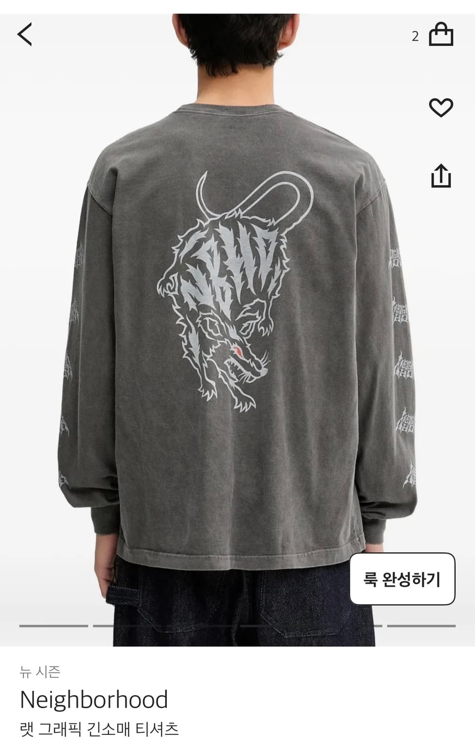 NEIGHBORHOOD 랫 그래픽 롱슬리브 상품이미지3
