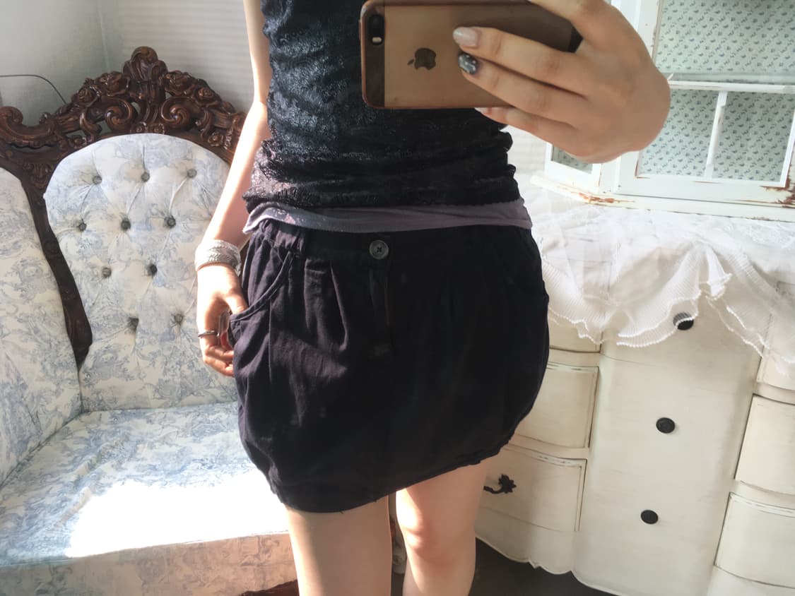 빈티지 네이비 벌룬 스커트 상품이미지2